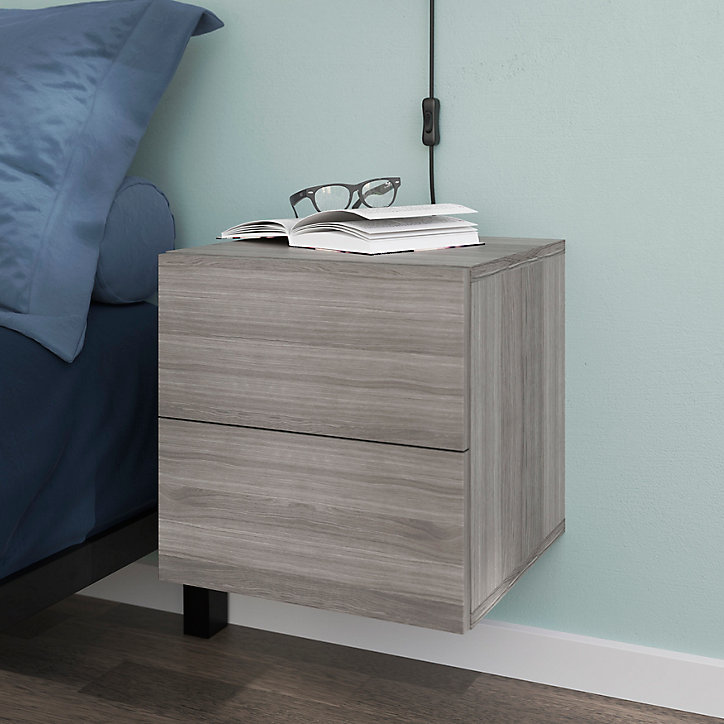 Lot de 2 tiroirs effet chêne grisé GoodHome Atomia H. 18,5 x L. 37,2 x P. 30 cm