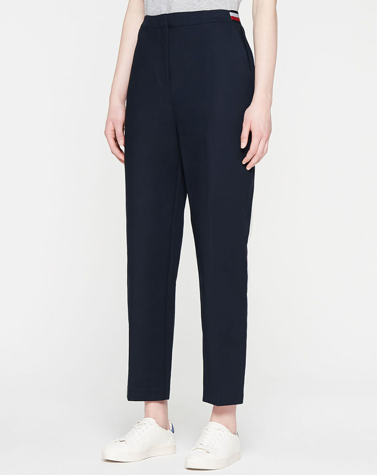 Tommy Hilfiger Pantalon tapered fit slub on ankle bleu marine