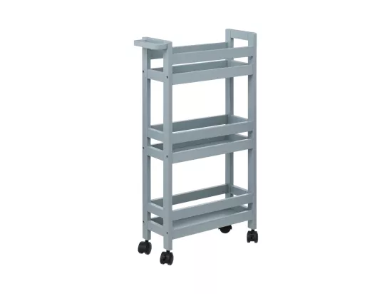 Desserte roulante 3 niveaux Bleu artic H 75 cm idéale pour les petits espaces