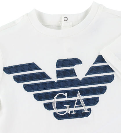 Emporio Armani T-Shirt - Weiß/Navy m. Logo