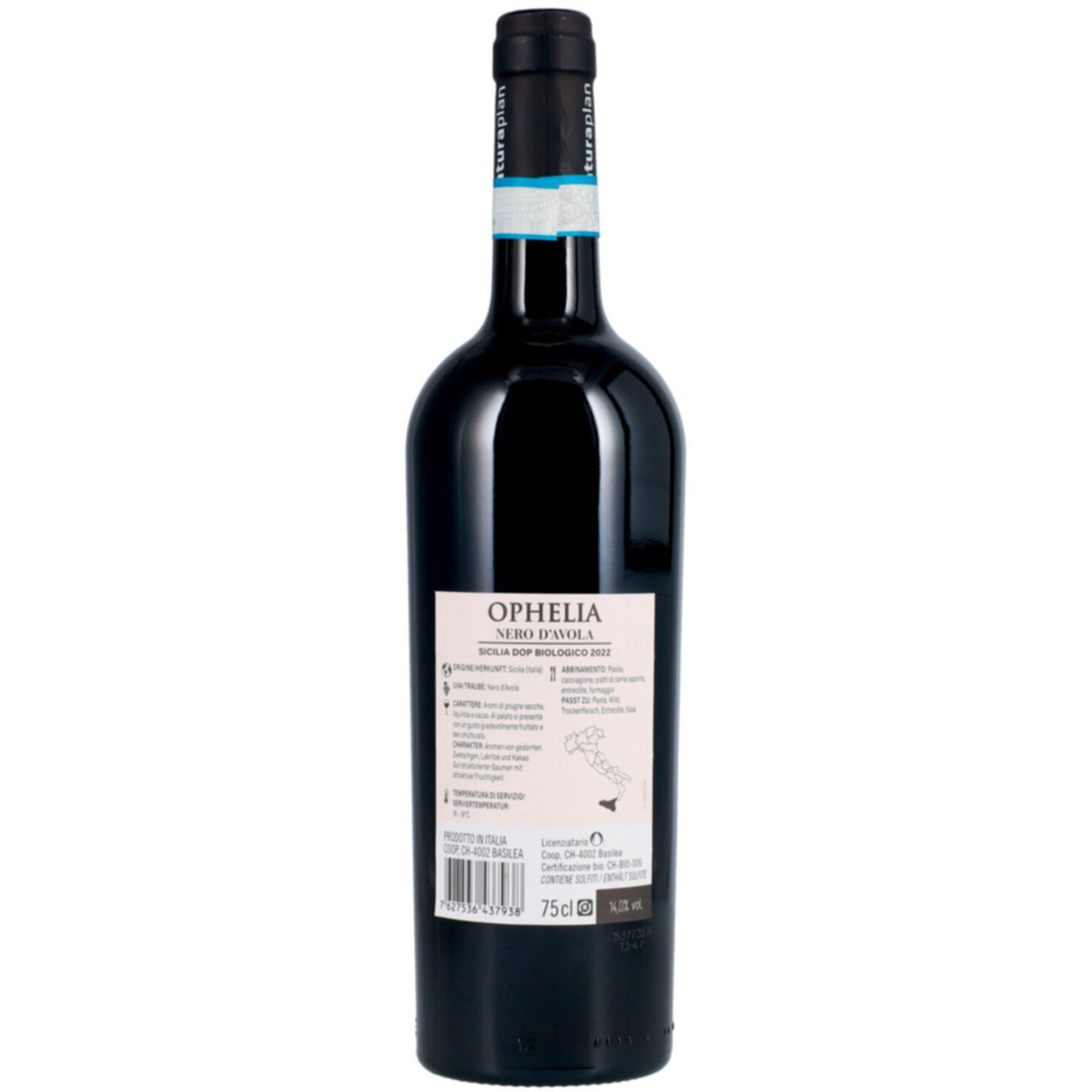 Naturaplan Bio Siciliane Nero d'Avola Ophelia -75cl
