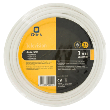 Q-Link coax kabel RG59 25 meter wit