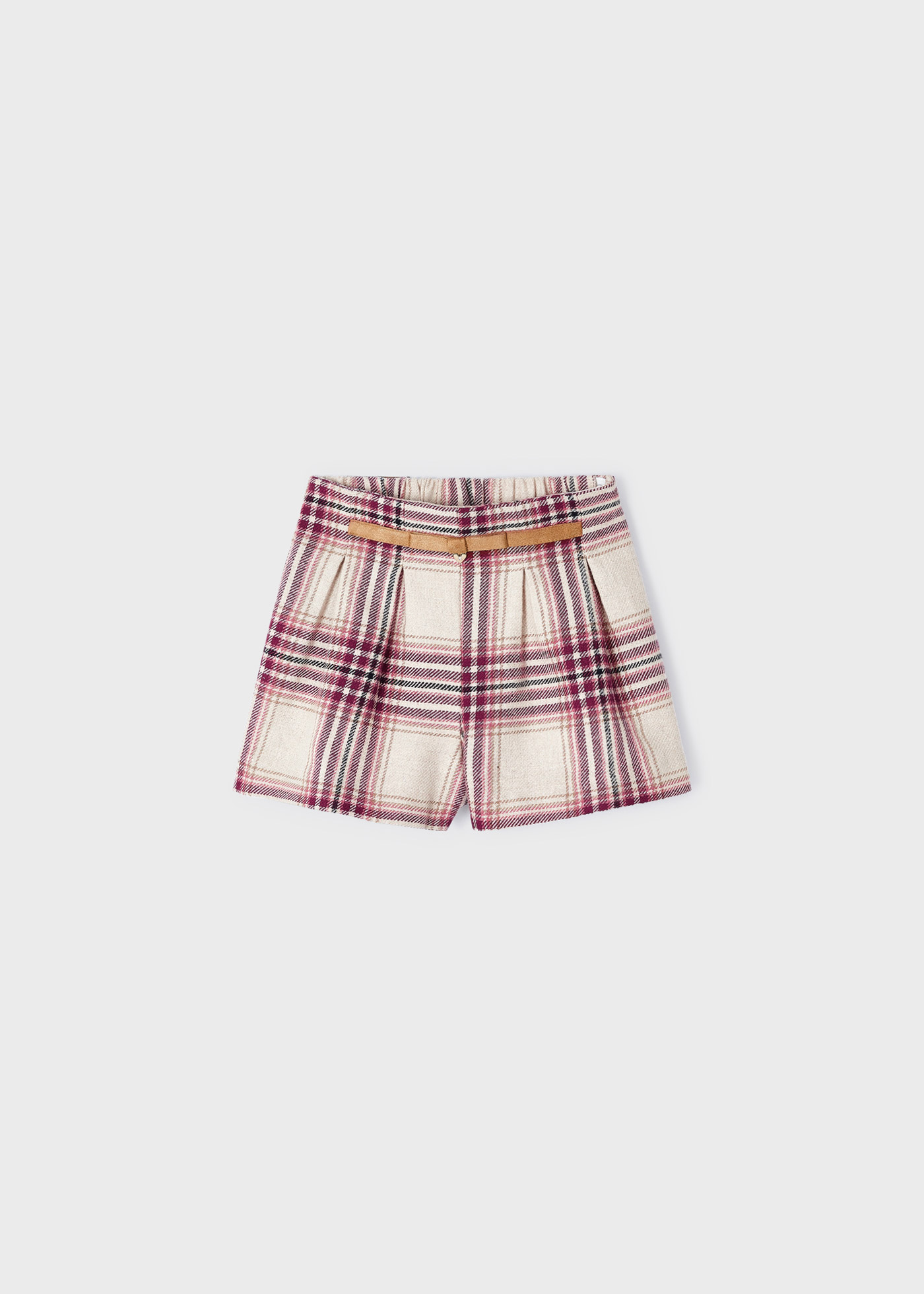 Calções xadrez para meninas