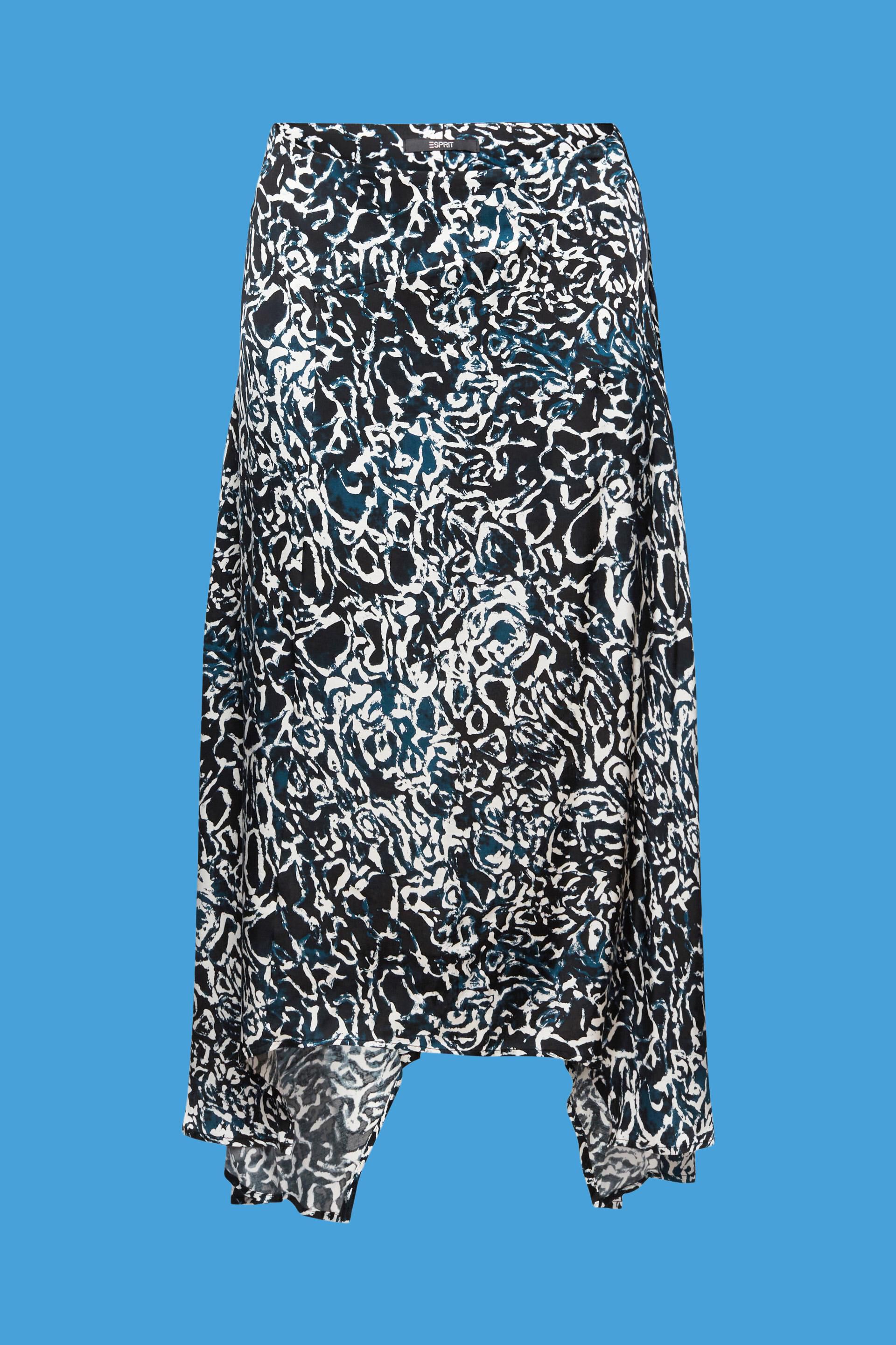 Jupe asymétrique en satin à imprimé all-over