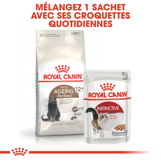 Croquettes chat stérilisé +de 12 ans Ageing Sterilised 12+ 4kg