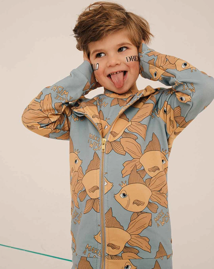 Kapuzen-Sweatjacke GOLDFISH AOP in blue