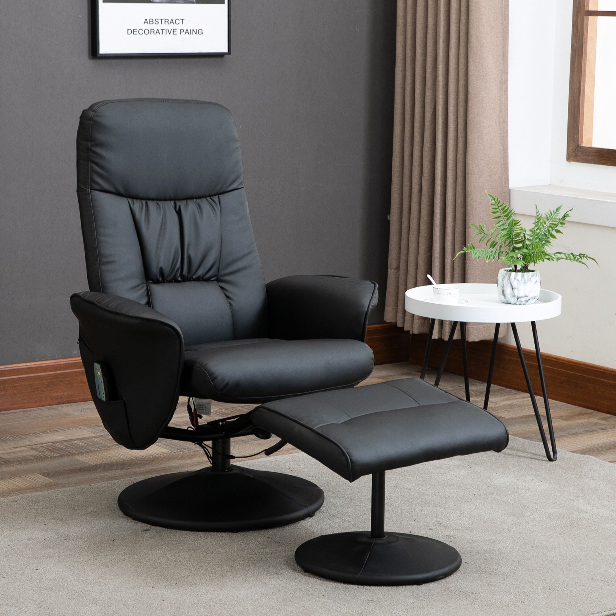 HOMCOM Massagestuhl mit Fußhocker und Fernbedienung B76 x T81 x H105 cm