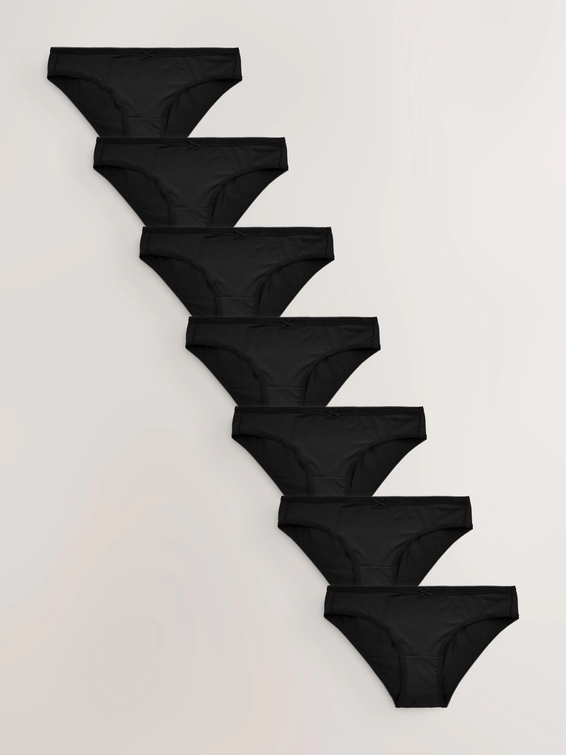 Zwart - Set van 7 slipjes van microvezels