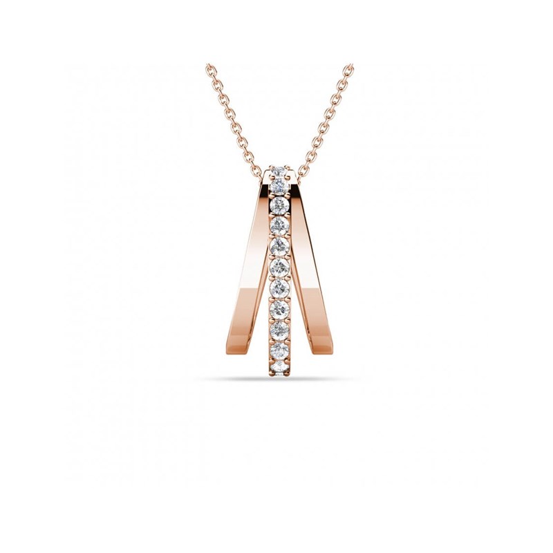 Pendentif Aurielle - Or Rosé et Cristal