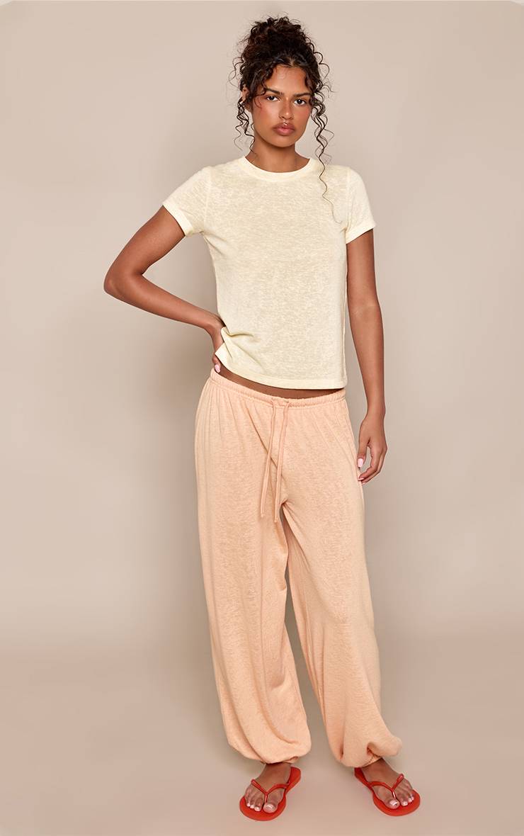 Citron T-shirt À Manches Courtes En Jersey Slub