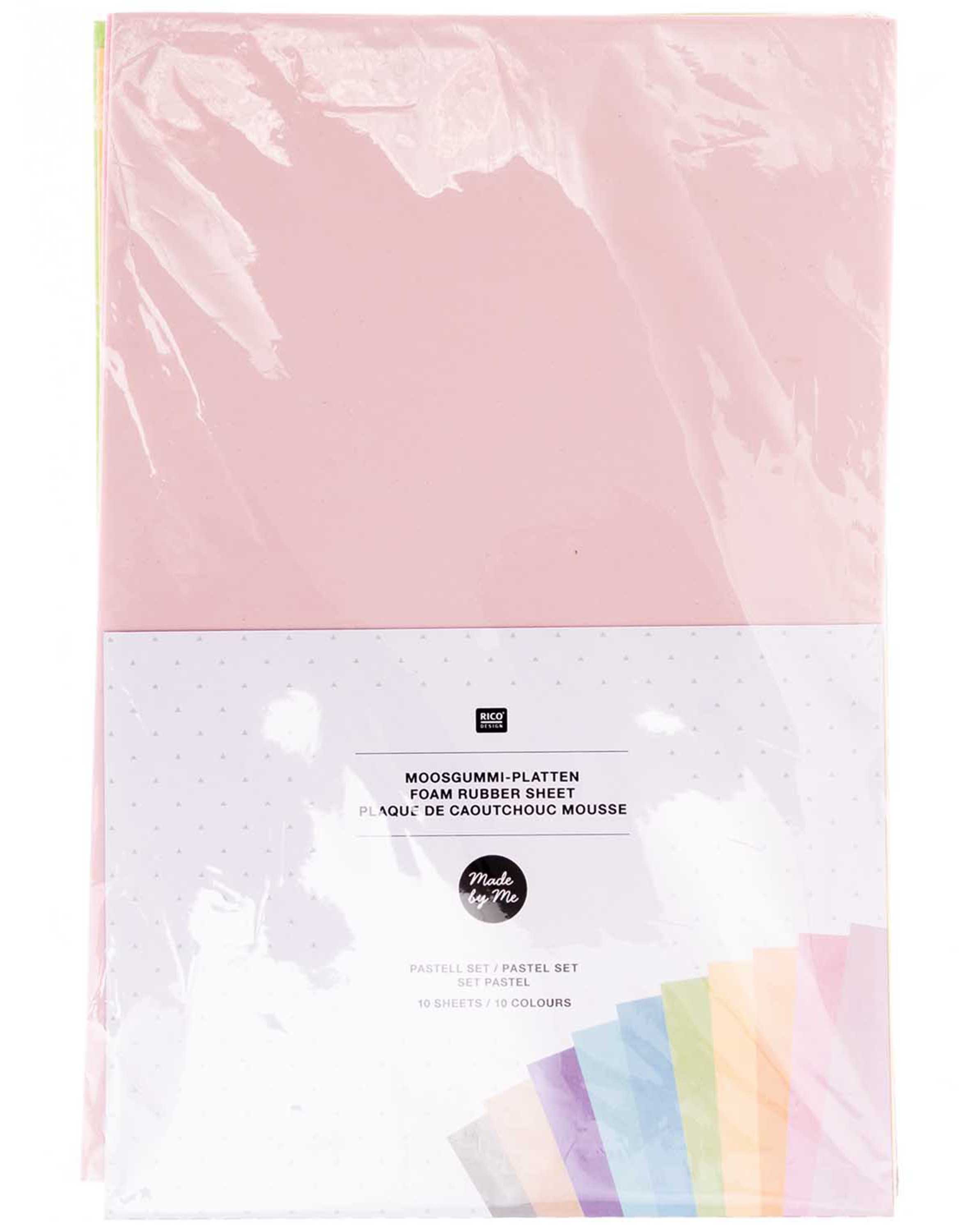 Moosgummiplatten PASTELL 10er-Pack