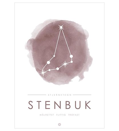 Citatplakat Plakat - A3 - Stjernebillede - Stenbuk - Lyser?d