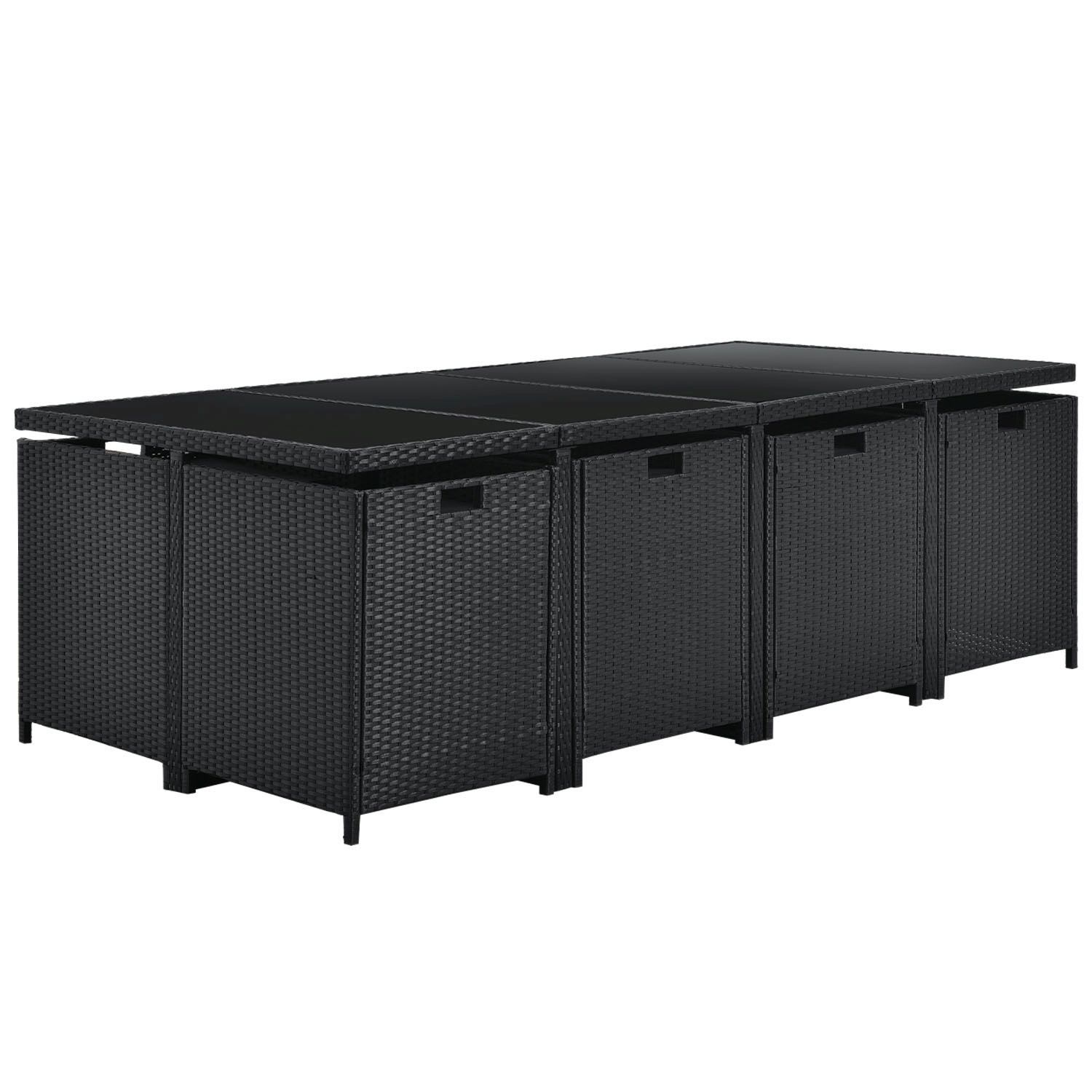 Baracoa XXL polyrotan zwarte diningset
