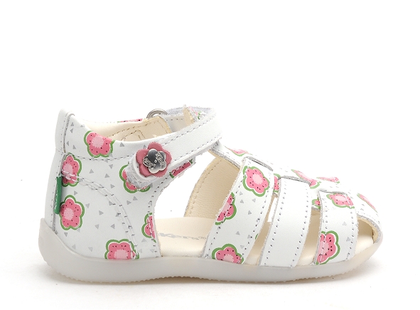 Kickers nu pieds bebe bigflo blanc