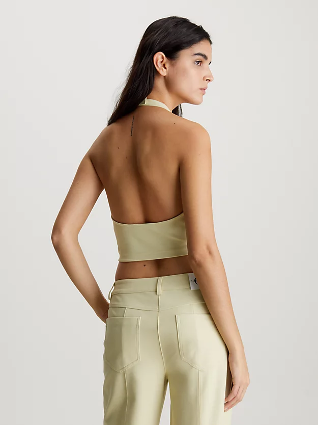 Top Milano com forro em malha e decote halter