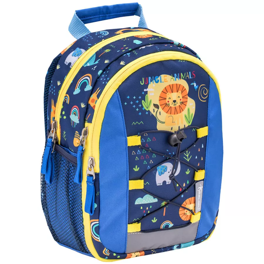 Belmil Kindergartenrucksack Mini Kiddy Kindergartenrucksack für 1-3 Jährige Kinder mit Brustgurt Little Jungle