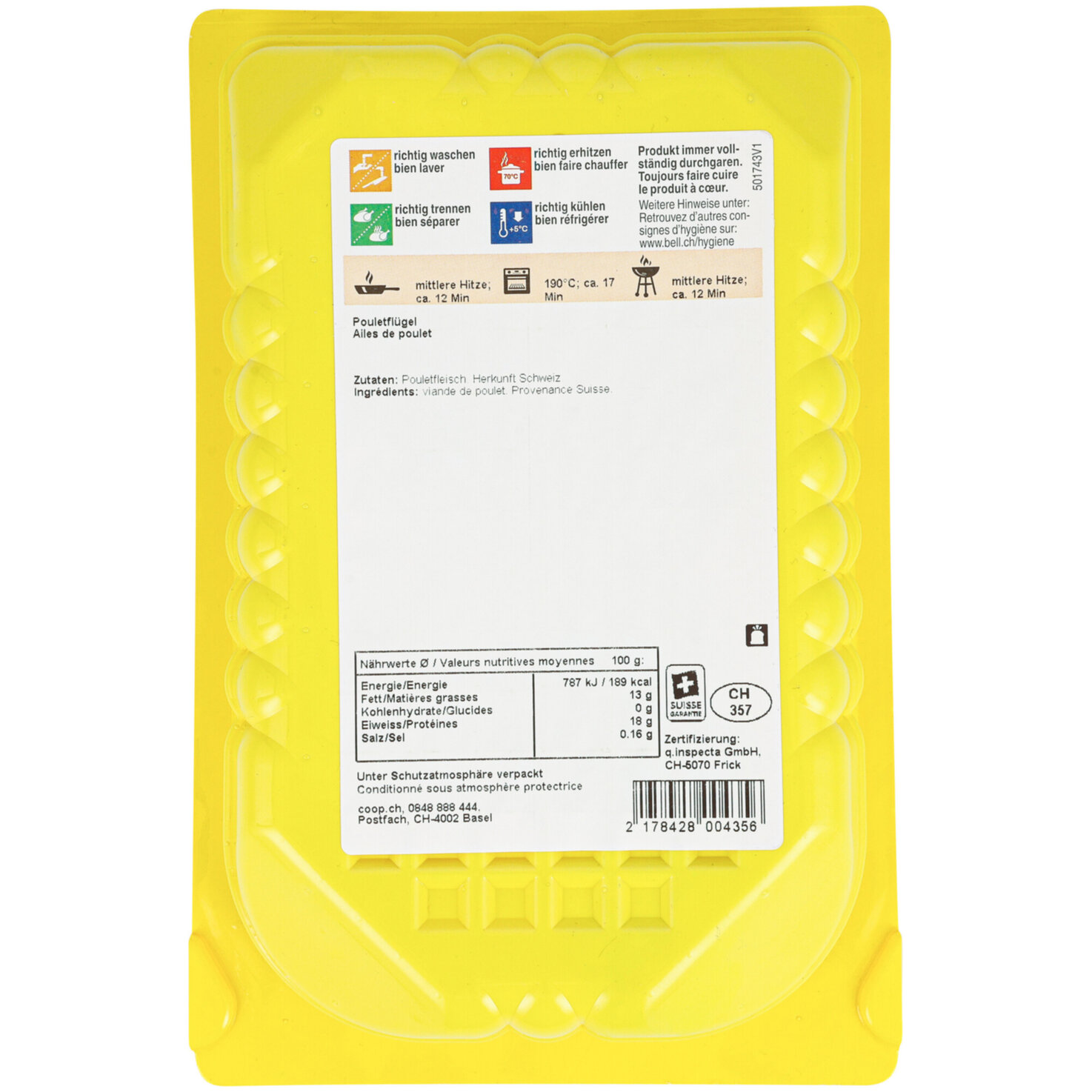 Pouletflügeli 5 Stück 390g