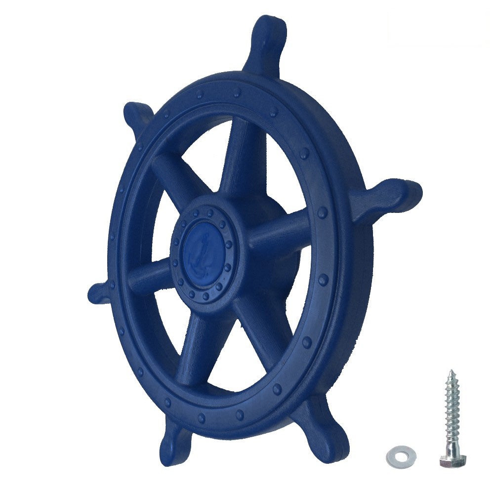WICKEY Speeltoren Accessoires Scheepsstuurwiel Klimrek Speelaccessoires XXL Blauw