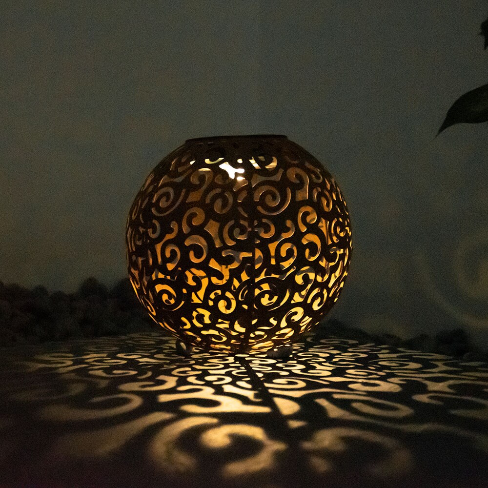 LED Solarleuchte, Dekorgeflecht-Kugel, Höhe 54 cm