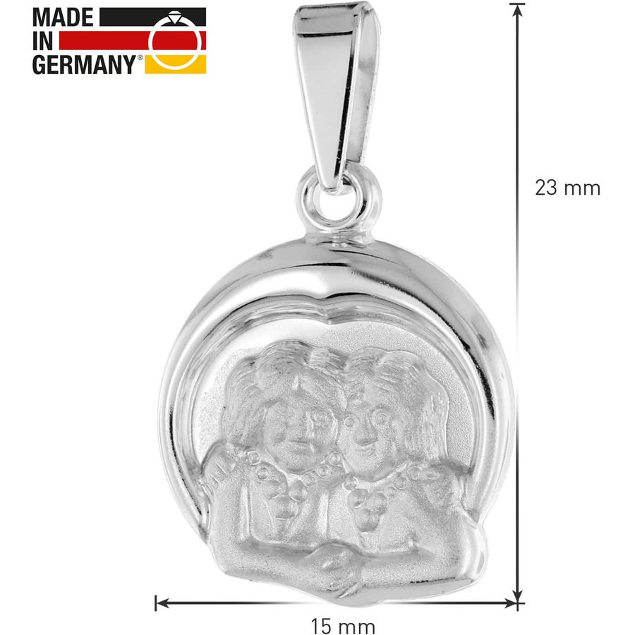 trendor Zwilling Sternzeichen mit Halskette 925 Silber Ø 15 mm silver