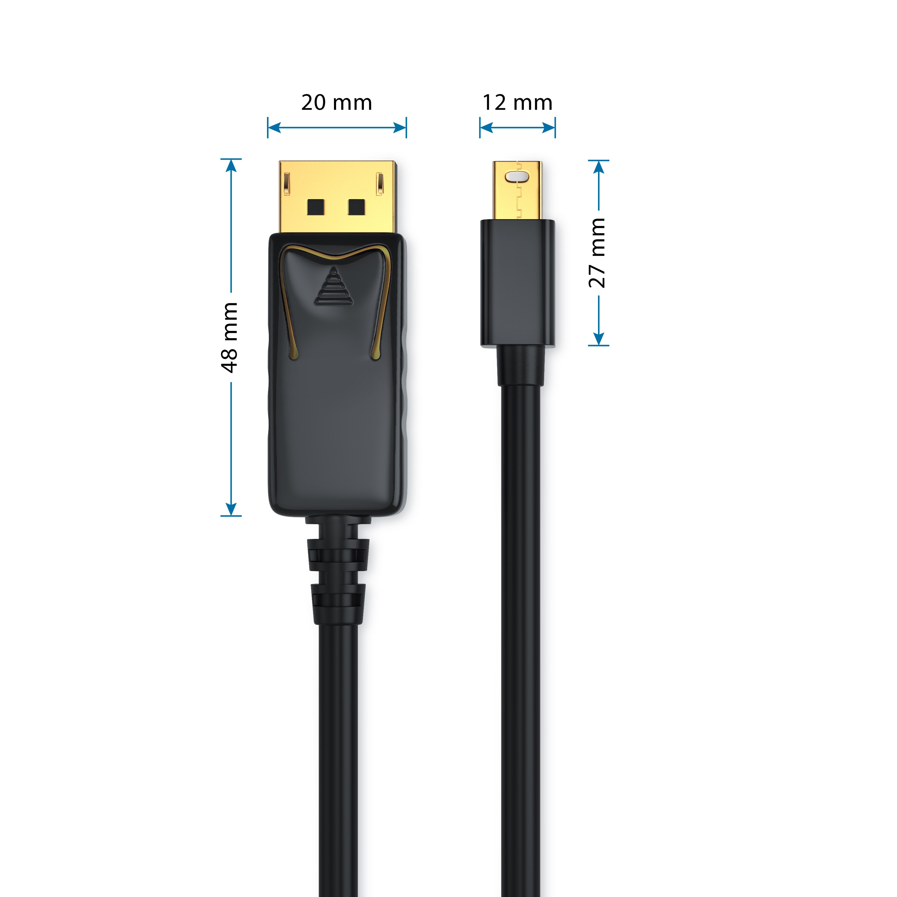 CSL Mini DisplayPort zu DisplayPort Audio- & Video-Kabel, FullHD MiniDP Monitor Kabel, Verbindungskabel - 1m