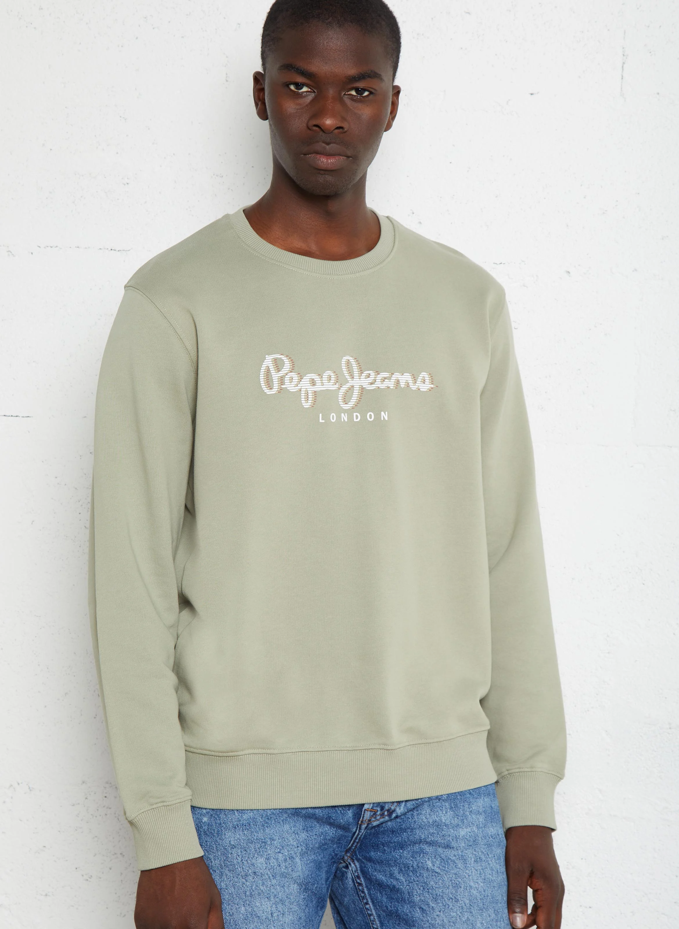 SAUL - Sweat col rond en coton | Vert