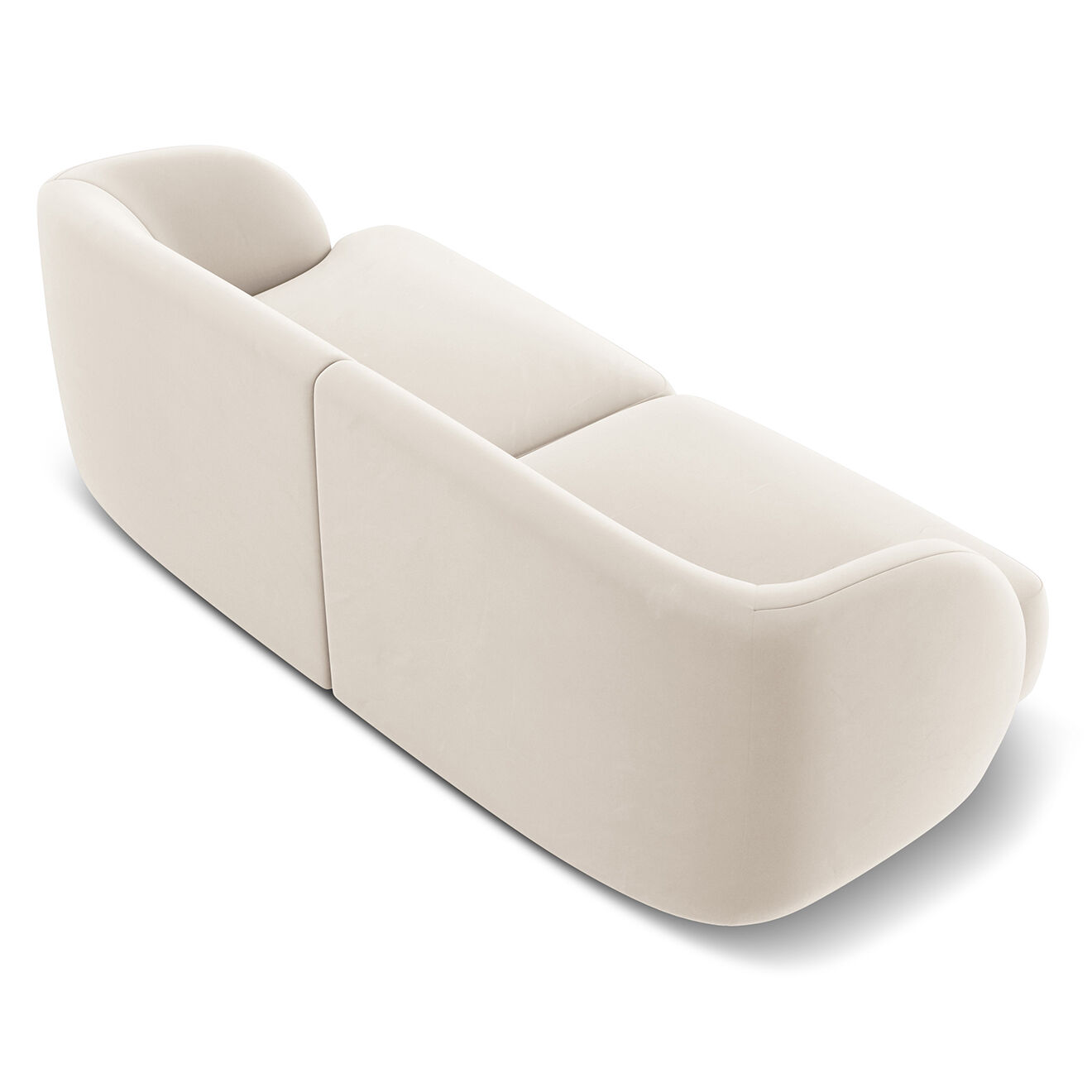 Micadoni Limited Edition Canapé Velours Miley 2 Places beige clair - 184x85x74 cm