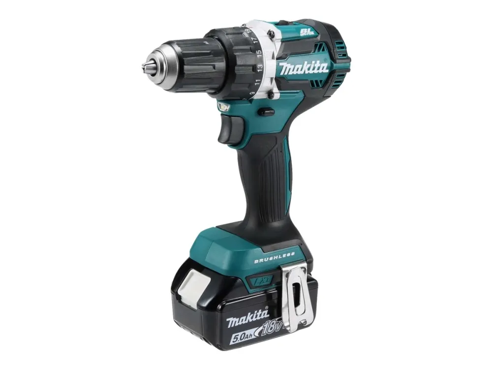 Makita DDF484RTJ - Bor/driver - ledningfri - 2-hastigheders - nøgleløs borepatron 13 mm - 54 N·m - 2 batterier - 18 V