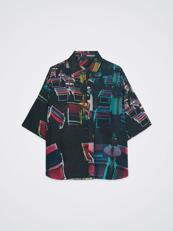 Camisa de algodão estampada - Multicor
