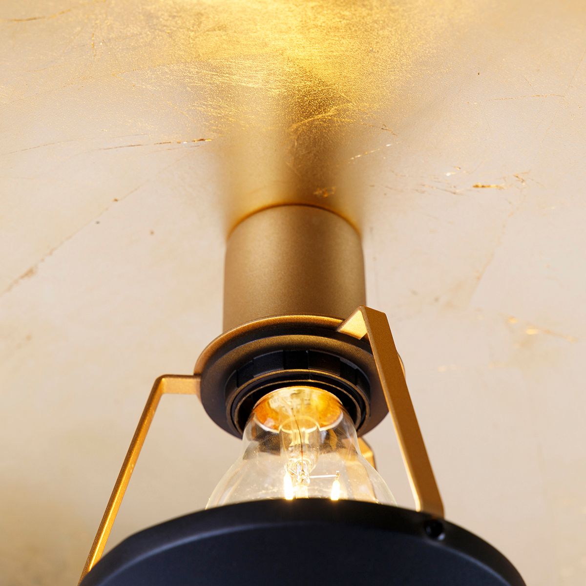 Smart plafondlamp zwart met goud 60 cm incl. Wifi A60 - Emilienne