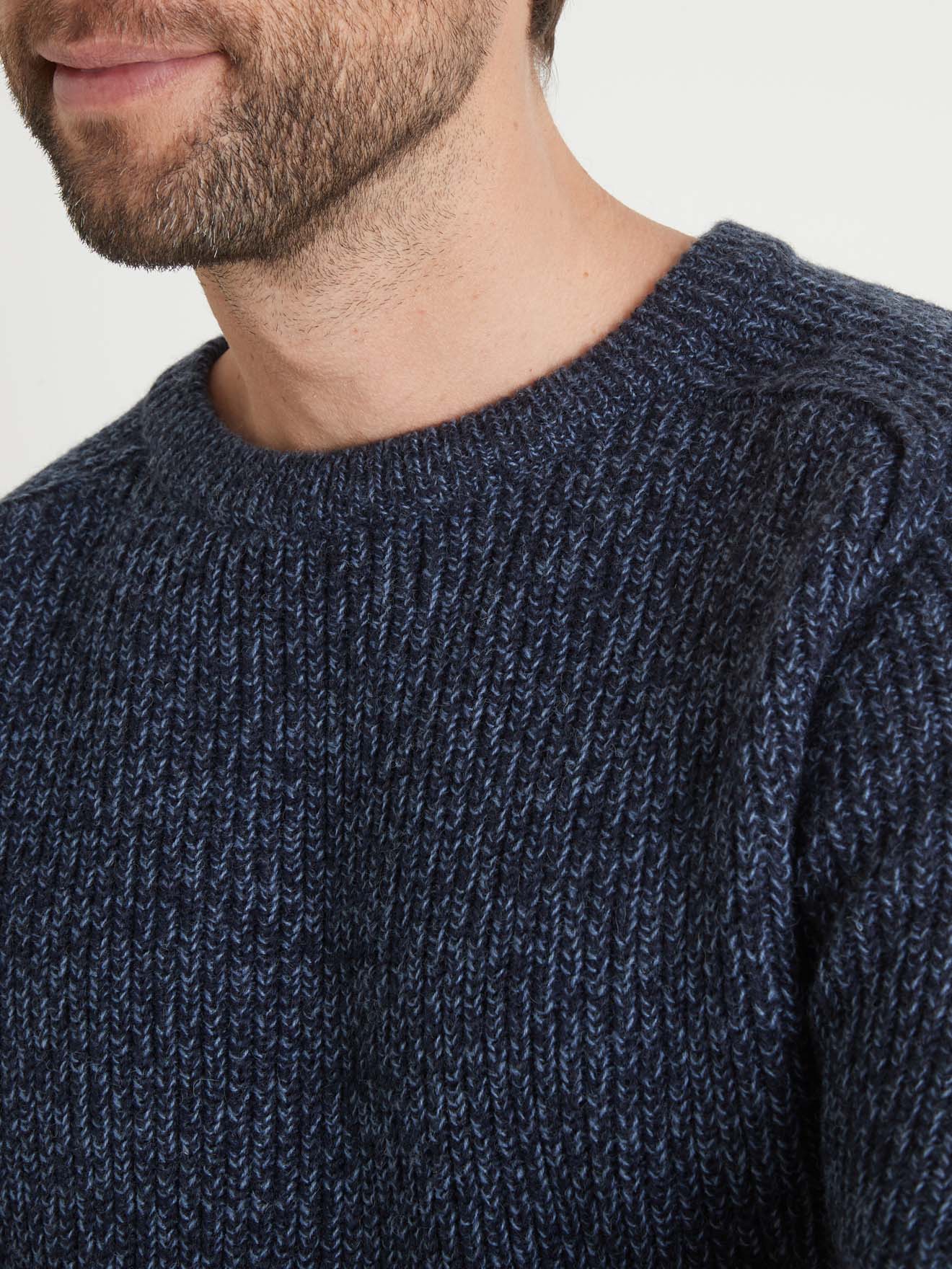 Pull encolure ronde en côtes anglaises