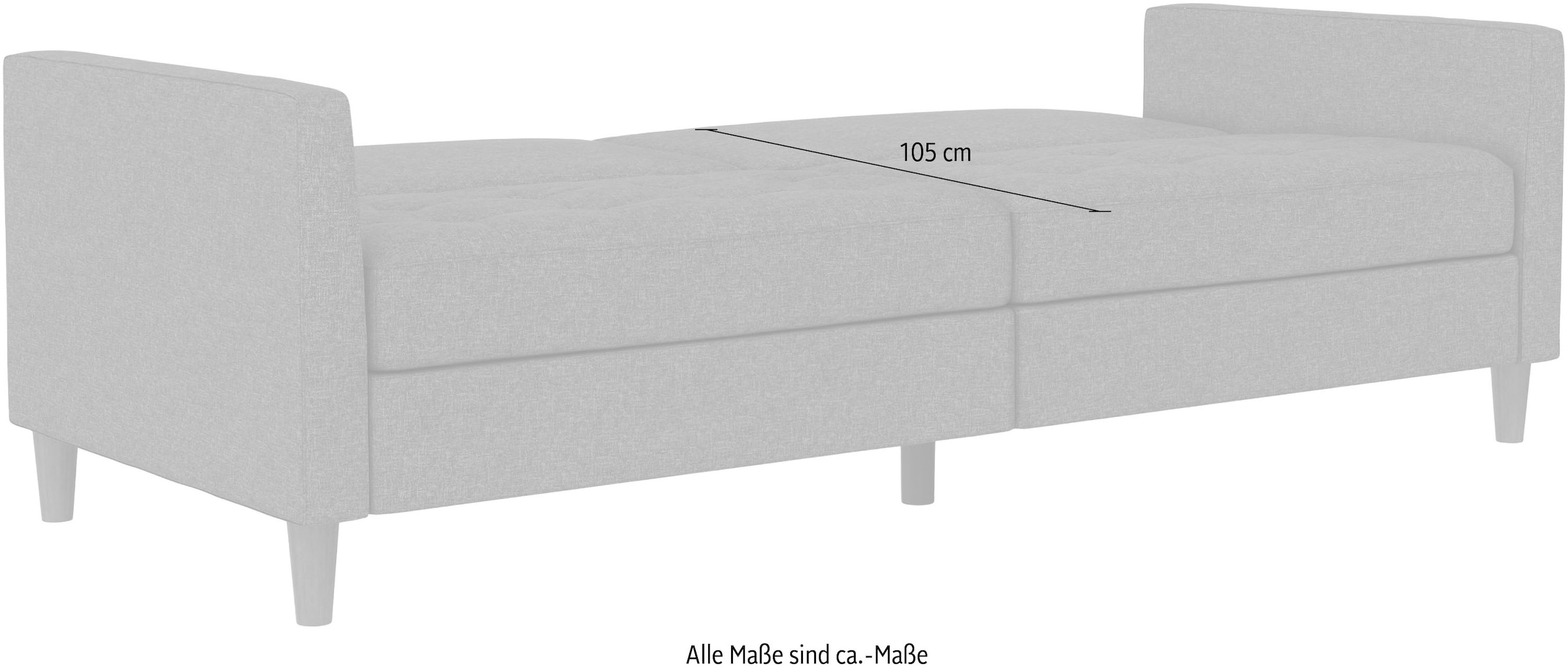 Dorel Home 3-Sitzer »Presley« Sofa mit Bett-Funktion und verstellbarer Rückenlehne