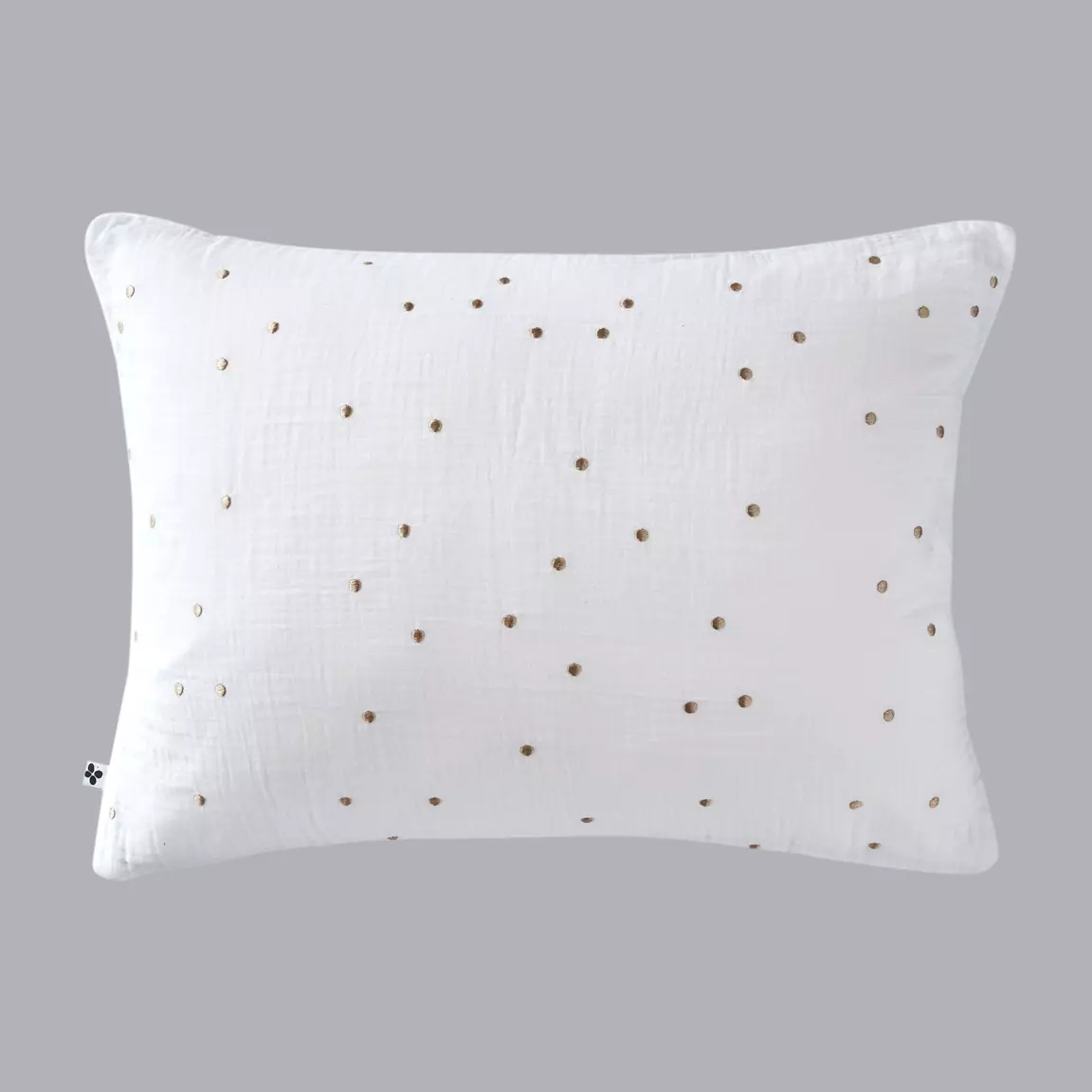 Taie d'oreiller rectangulaire gaze de coton (50 x 70 cm) Gaïa Chic Blanc chantilly