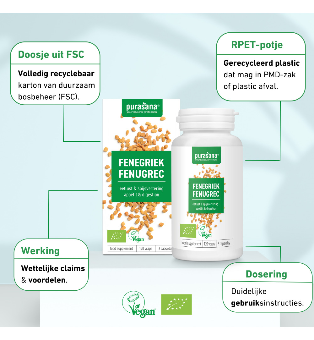 Purasana Fenegriek/Fenugrec Vegan Bio (120 vega capsules)