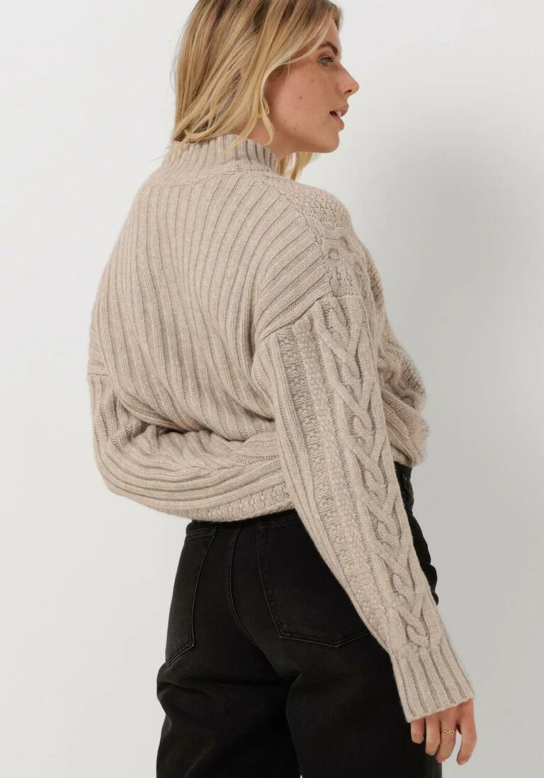 CO\\'COUTURE zand co'couture trui jenesse cable crop knit