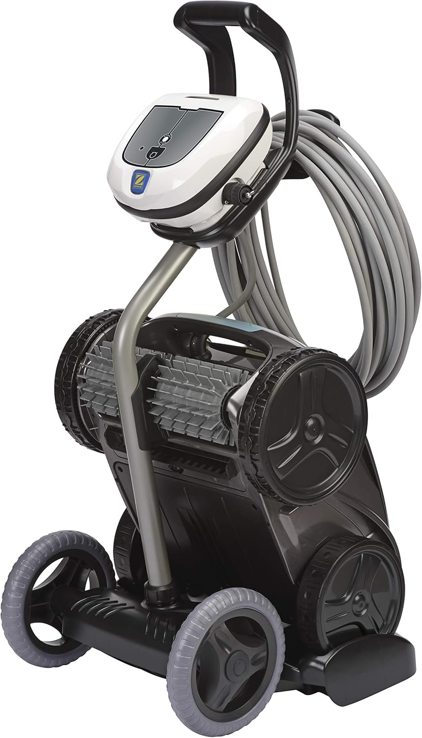 Zodiac Vortex AV35050 Robot nettoyeur autonome pour piscines jusqu’à 12 x 6 m, Nettoie le fond, les parois et la ligne d’eau et avec charriot, couleur gris