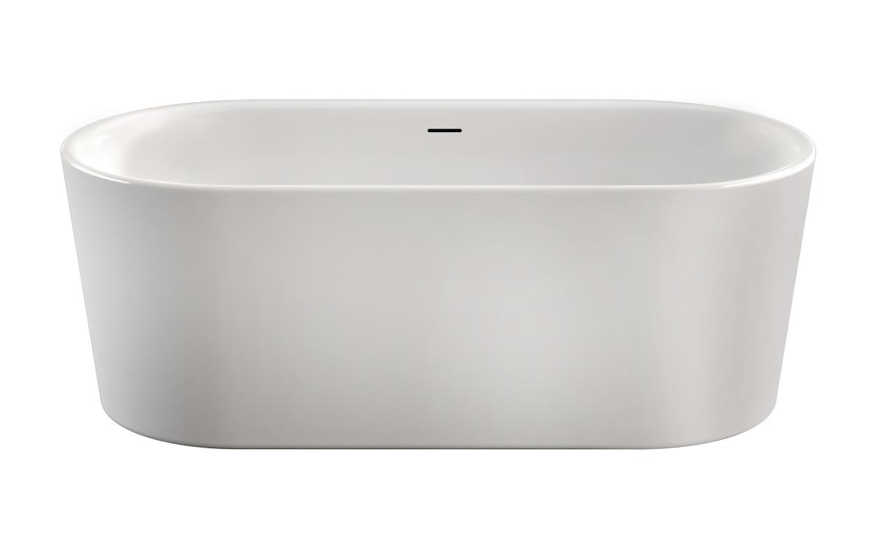 Xenz Friso vrijstand bad acryl 180x80x60cm met badvulcombinatie wit glans