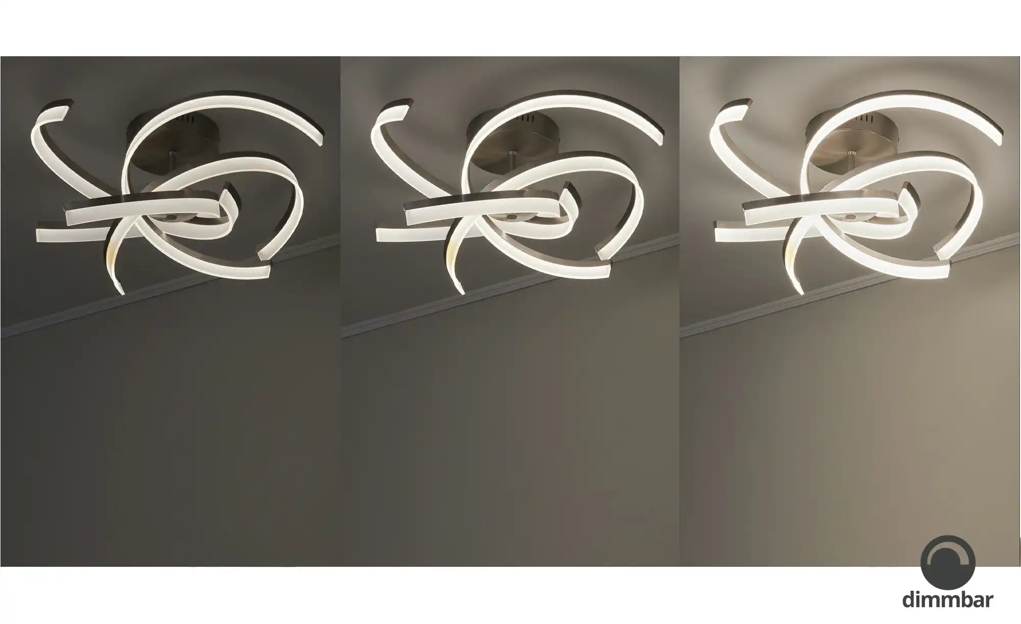 Fischer-Honsel LED-Deckenleuchte, Nickel matt mit Fernbedienung