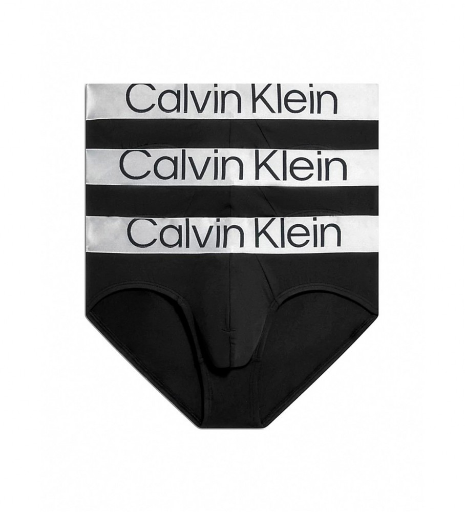 Calvin Klein Pacote com 3 Slips Steel Micro preto