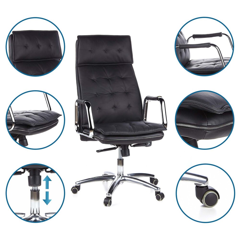 Profi Chefsessel VILLA 20 Leder mit Armlehnen hjh OFFICE