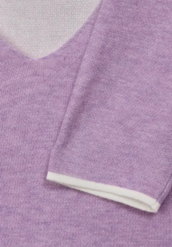 Pullover mit V-Ausschnitt - pure lilac melange