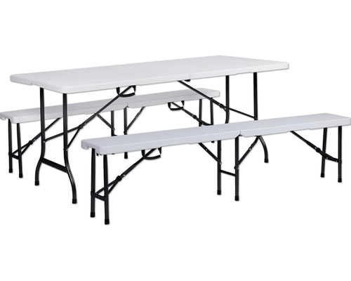 Partybank Oana Garden Place 4-zits 2-delige set 180 x 25 x 43 cm kunststof staal wit