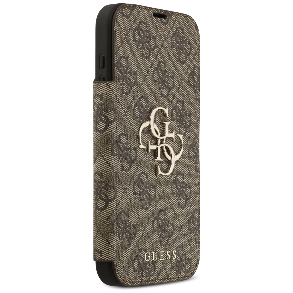 iPhone 17 Pro Max Leder Tasche Book 4G Metal Logo (GUBKP17X4GMGBR) - Braun