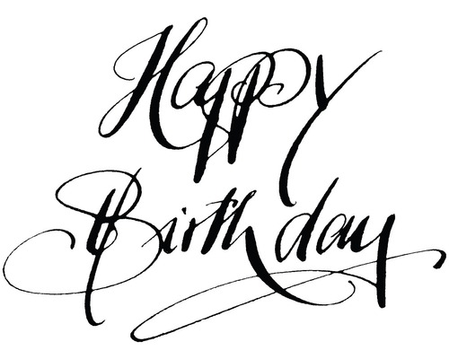 Happy Birthday stempel 6x8 cm