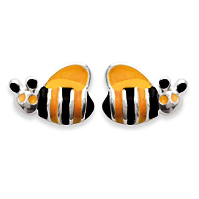 Boucles d'oreilles Enfant - Argent 925 - Email - Abeille