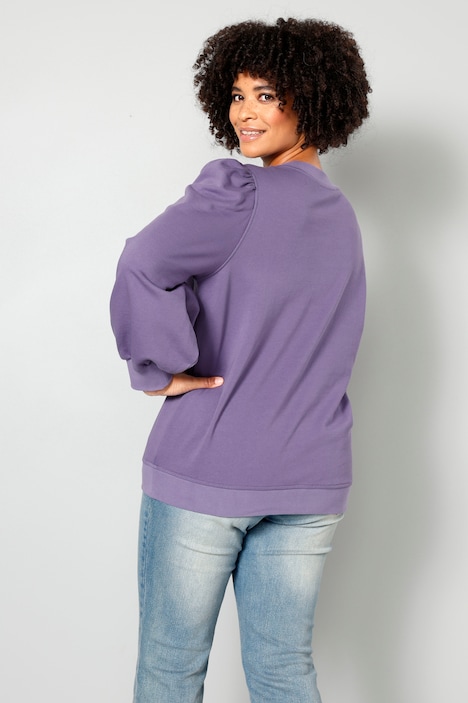 Sweatshirt, Regular Fit, Rundhals, weite Puffärmel