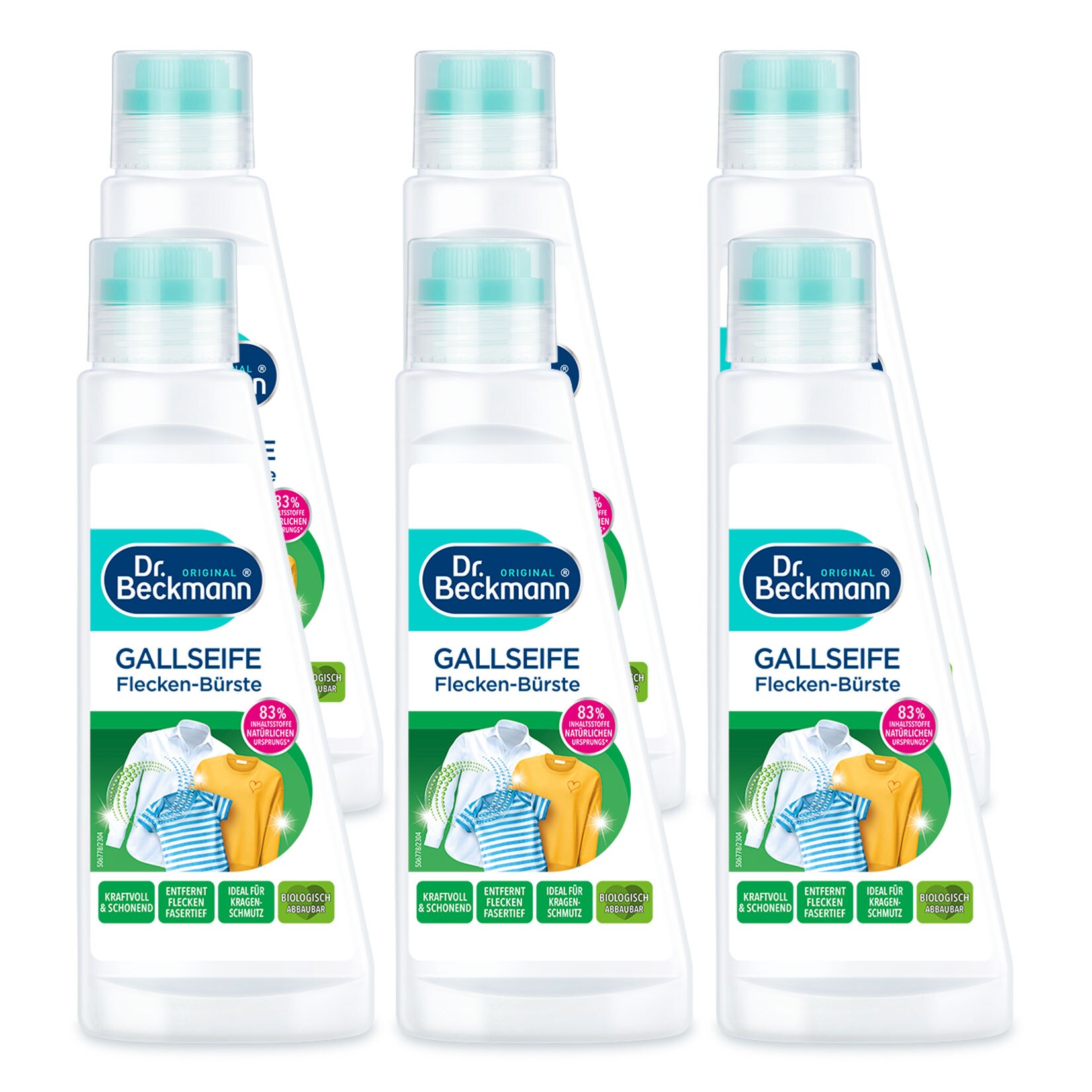 Dr. Beckmann Gallseife Flecken-Bürste 250 ml, 6er Pack