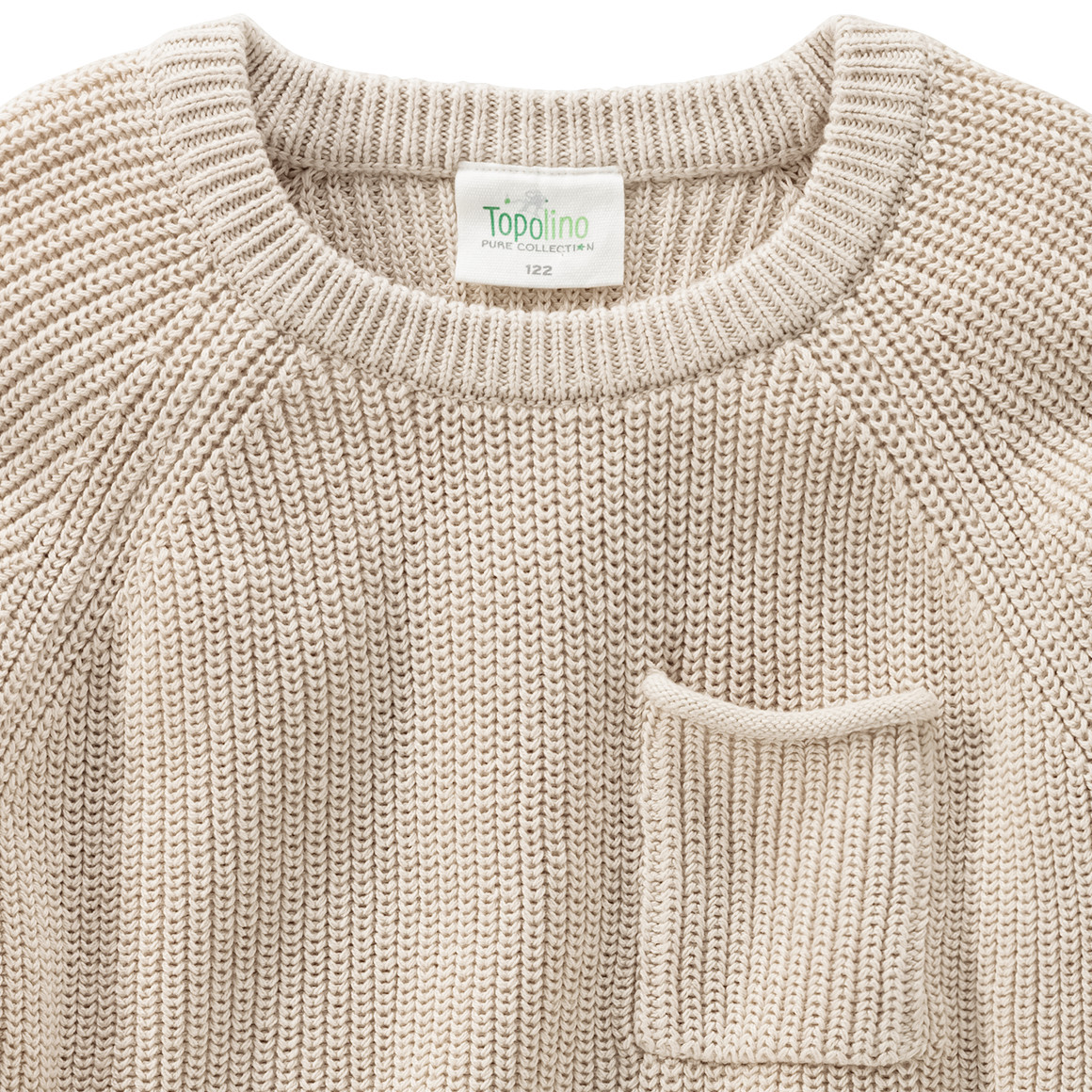 Topolino Pure Collection Jungen Strickpullover mit Raglanärmeln hellbeige