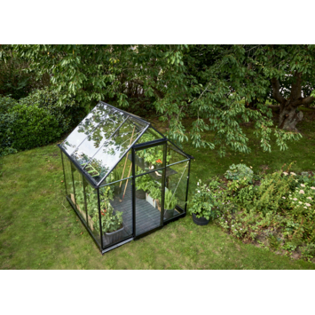 Tuinkas Royal Well Qube 66 zwart gecoat met 3mm veiligheidsglas