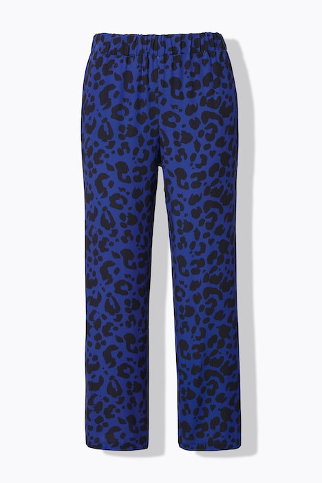 Hose, weit und gerade, Animal-Print, Elastikbund